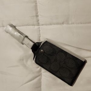 NWT Coach black charcoal luggage tag suitcase tag 🖤 NeW!